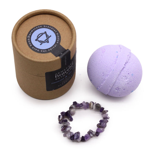 Bombe de Bain Bracelet en Améthyste – Lavande & Tea Tree