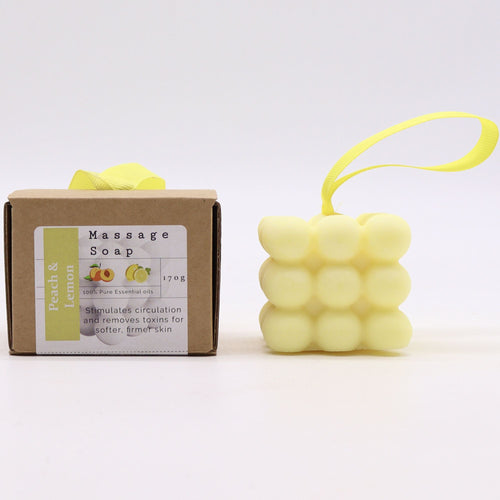 Savon de Massage en Coffret Individuel – Pêche & Citron