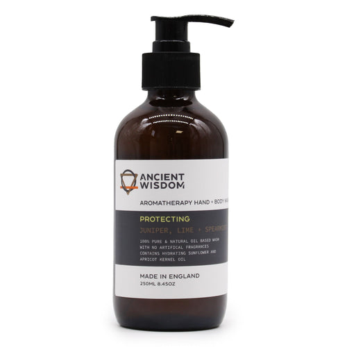 Gel Mains & Corps Artisanal 250ml – Genièvre, Citron Vert & Menthe Verte