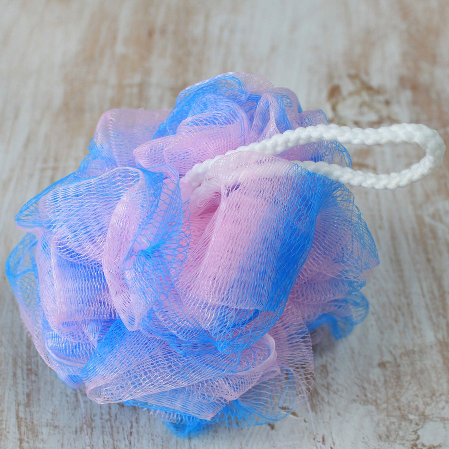 Éponges Scrunchies Bain Assorties x4 – Tube Présentoir