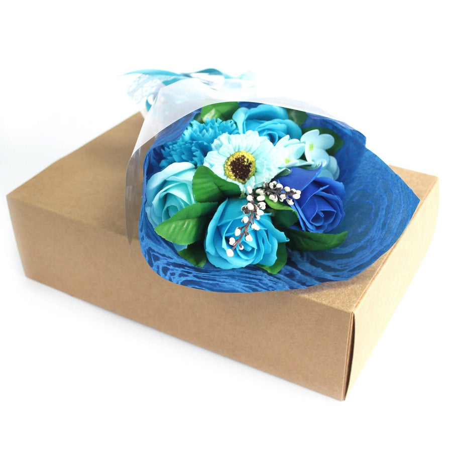 Bouquet de Fleurs de Savon en Coffret – Bleu