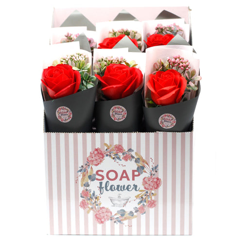 Bouquet de Fleurs de Savon Roses - Grand Format Prêt à la Vente