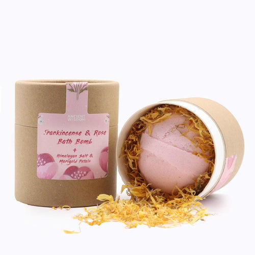 Coffret Bombe de Bain Encens & Rose - Sels de l'Himalaya