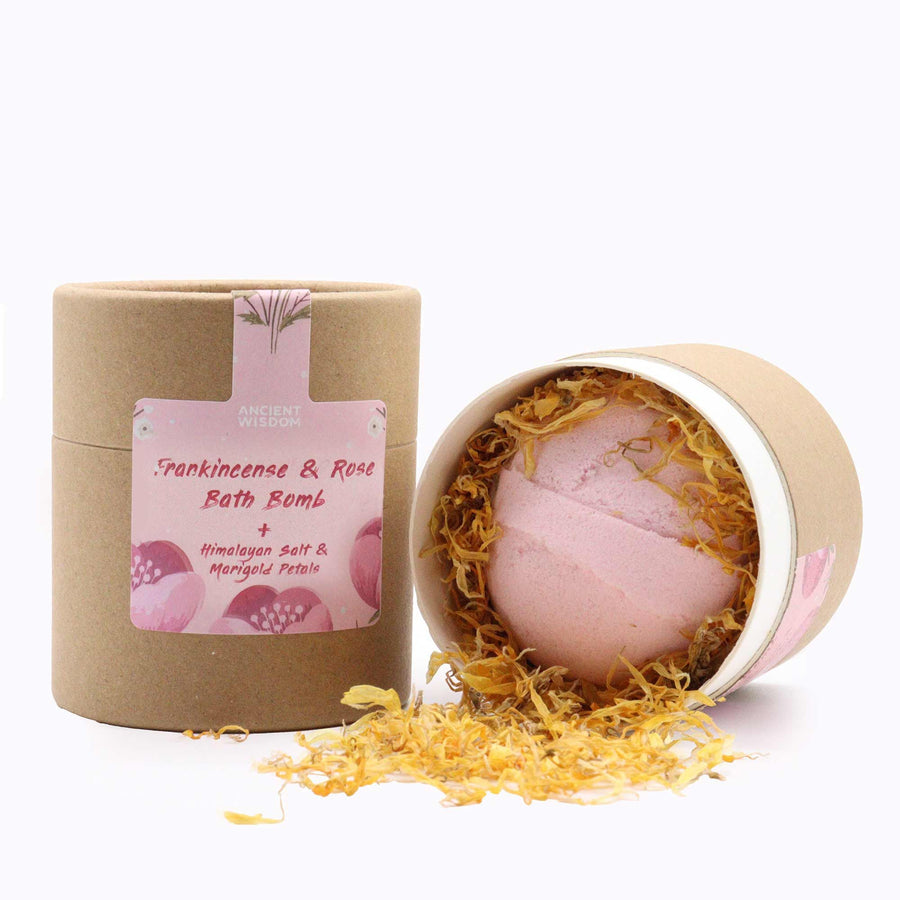Coffret Bombe de Bain Encens & Rose - Sels de l'Himalaya