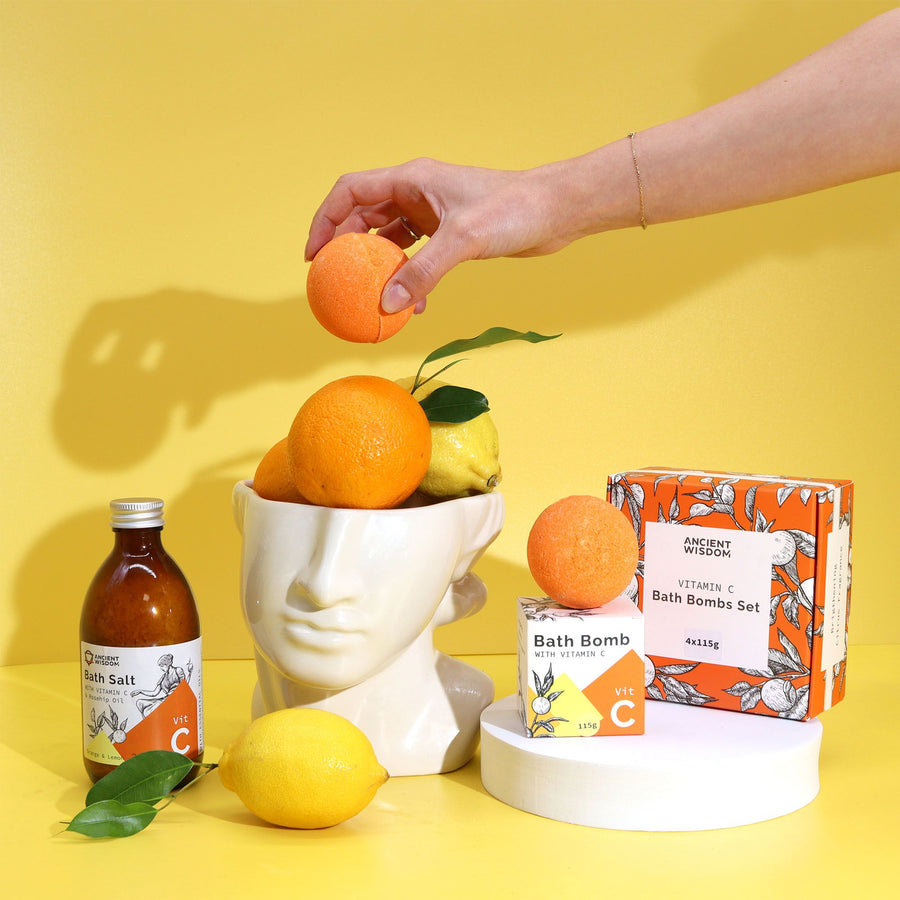 Coffret 4 Bombes de Bain Vitamine C – Agrumes & Aromathérapie
