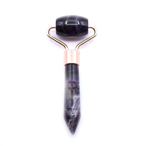 Rouleau de Massage Visage Améthyste - Mini Format