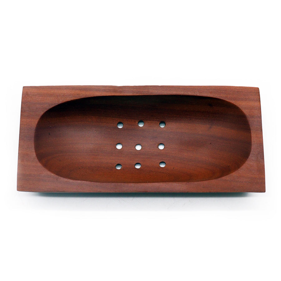 Porte-Savon Rectangulaire en Bois d'Acajou