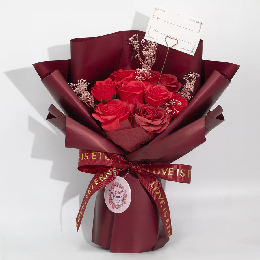 Bouquet de Roses en Savon Rouges – Amour Éternel