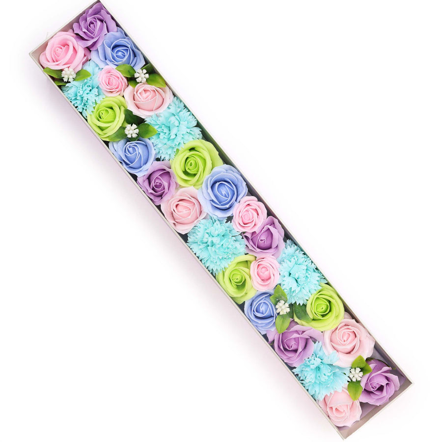 Coffret Naissance Fleurs de Savon Bleu - Format Long