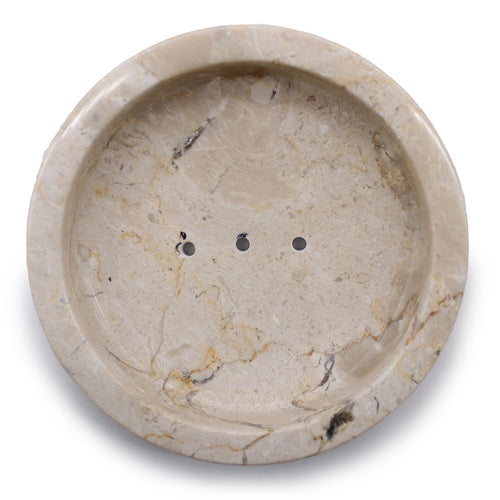 Porte-Savon Marbre Miel – Modèle Rond et Plat