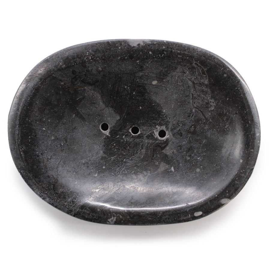 Porte-Savon Ovale Classique en Marbre Noir