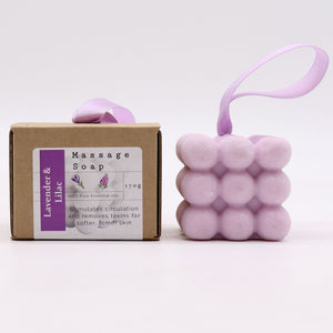 Savon de Massage en Coffret Individuel – Lavande & Lilas