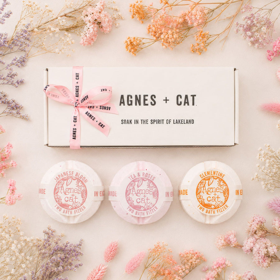Coffret 3 Bombes de Bain Fleuries & Agrumes – Agnes + Cat