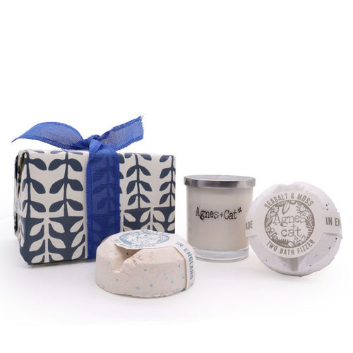 Coffret Cadeau Bougie Violette de Parme & Bombes de Bain Sel Marin