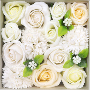 Coffret Fleurs de Savon Mariage - Blanc & Ivoire