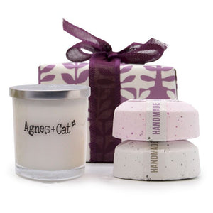Coffret Cadeau Bougie Pierre de Lune & Bombe de Bain Provence Thé et Roses
