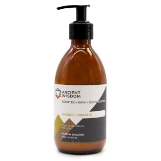 Lotion Mains & Corps Gingembre & Orange - Flacon Marque Blanche 300 ml