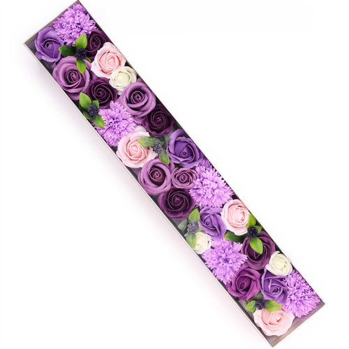 Bouquet de Fleurs de Savon Format Long - Lavande, Rose & Œillet