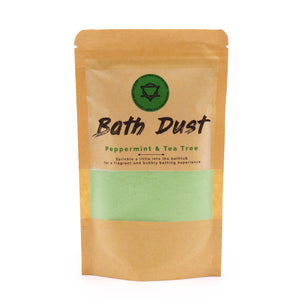 Poudre de Bain Effervescente Artisanale 200g – Menthe Poivrée & Tea Tree