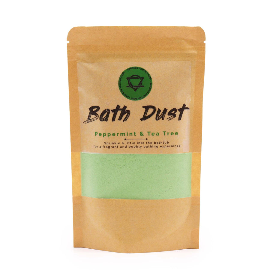 Poudre de Bain Effervescente Artisanale 200g – Menthe Poivrée & Tea Tree