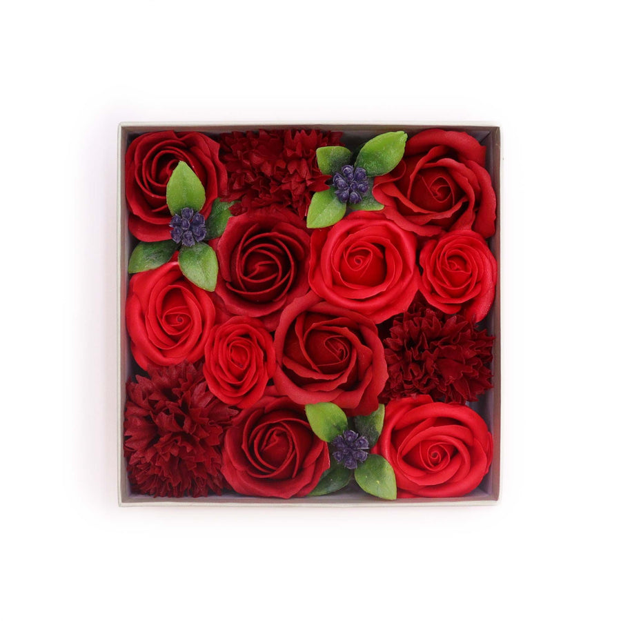 Coffret Fleurs de Savon Roses Rouges Classiques