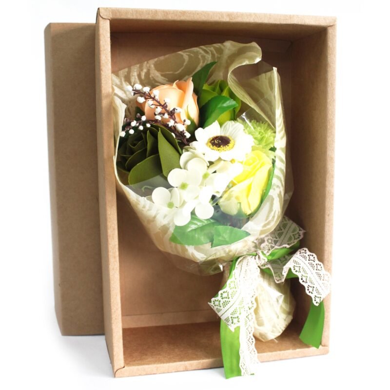 Coffret fleur de savon à la main - Vert – Image 2