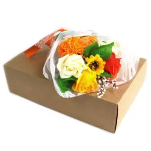 Coffret Savon à main Bouquet de fleurs - Orange