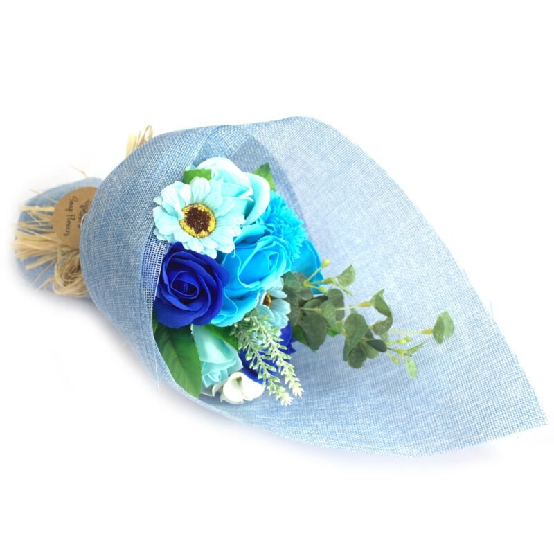 Bouquet de fleurs de savon debout - Bleu – Image 2