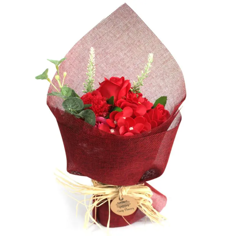 Bouquet de fleurs de savon - Rouge