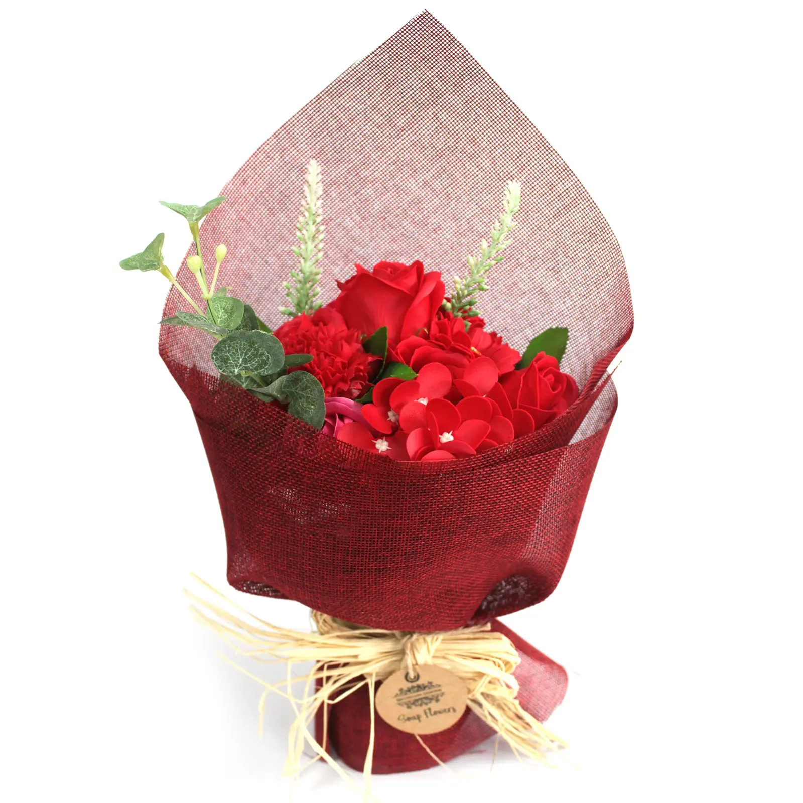 Bouquet de fleurs de savon - Rouge