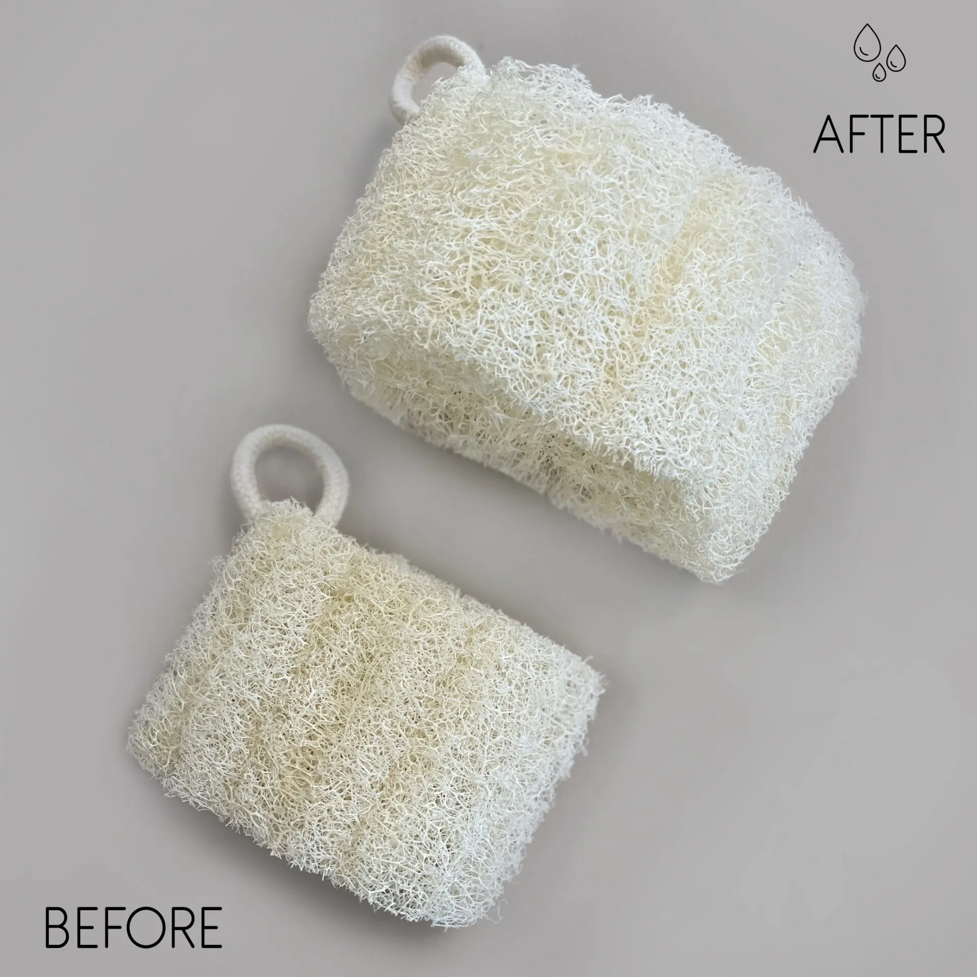 Loofah avec ficelle en coton - 8-12cm