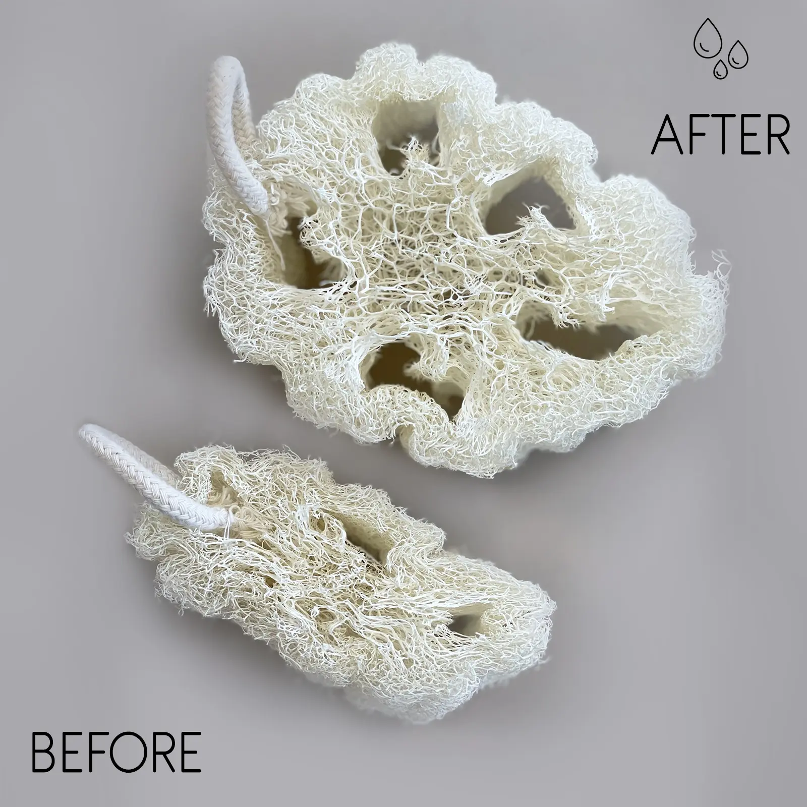 Loofah avec ficelle en coton - 8-12cm – Image 2