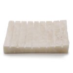 Porte-savon en Pierre Blanche d'Onyx Striée