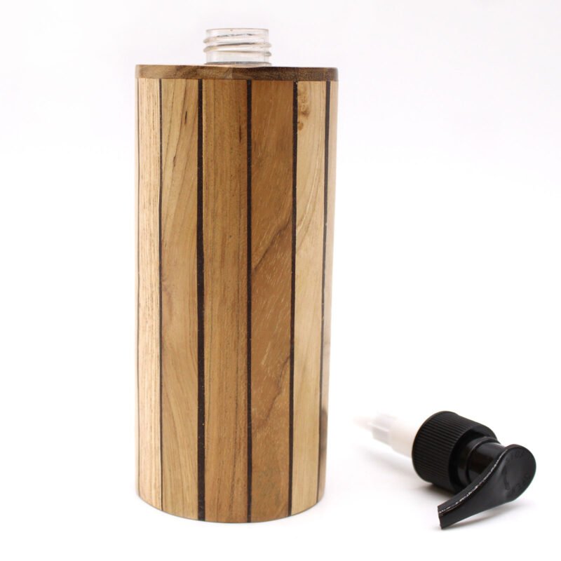 Distributeur de savon en bois de teck naturel - Rond – Image 2