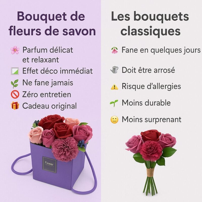 Bouquet de fleurs de savon - Jardin de fleurs mauves – Image 2