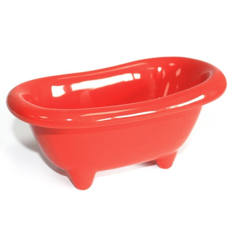 Mini-bain en céramique - rouge coquelicot