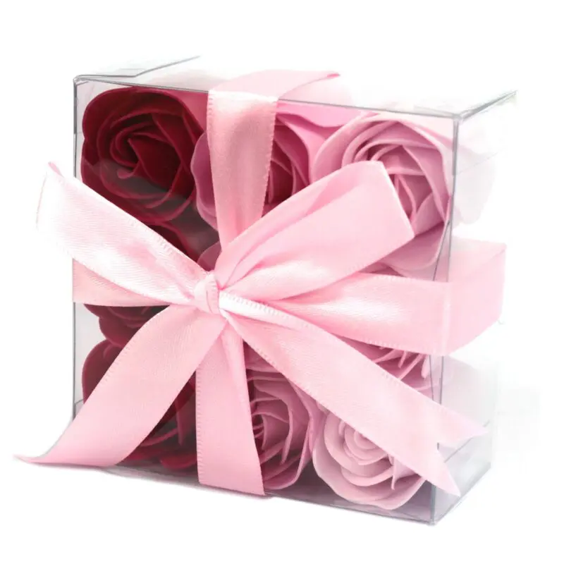 Set de 9 fleurs de savon - Roses roses