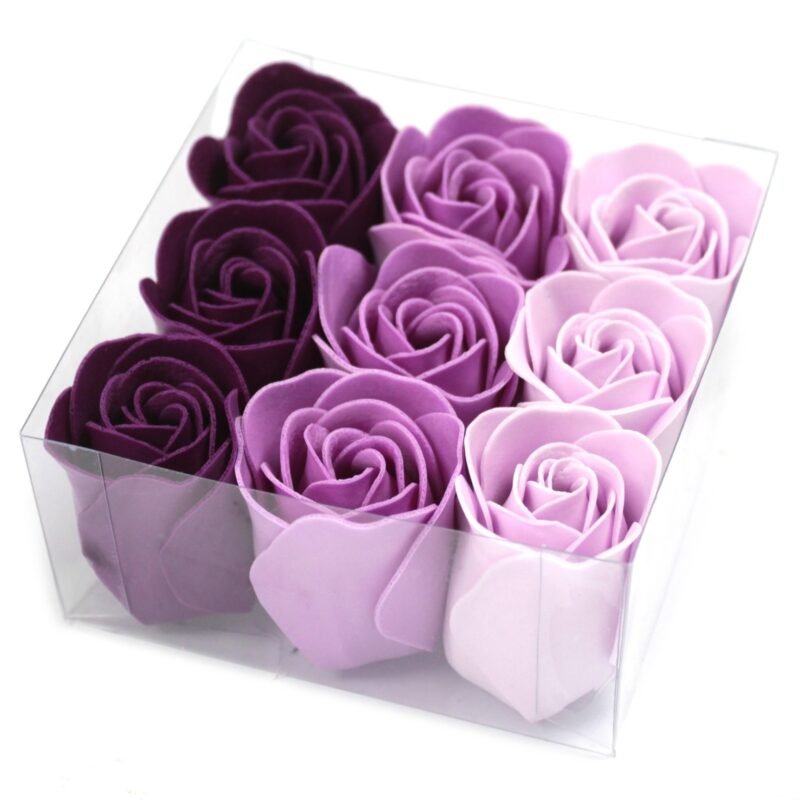 Set de 9 Fleurs de Savon - Roses Lavande – Image 2