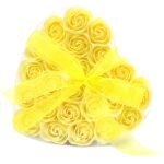 Coffret de 24 fleurs de savon - Roses jaunes