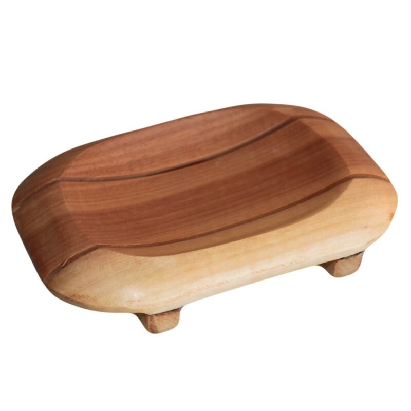 Porte-savon classique en acajou - ovale en rectangle