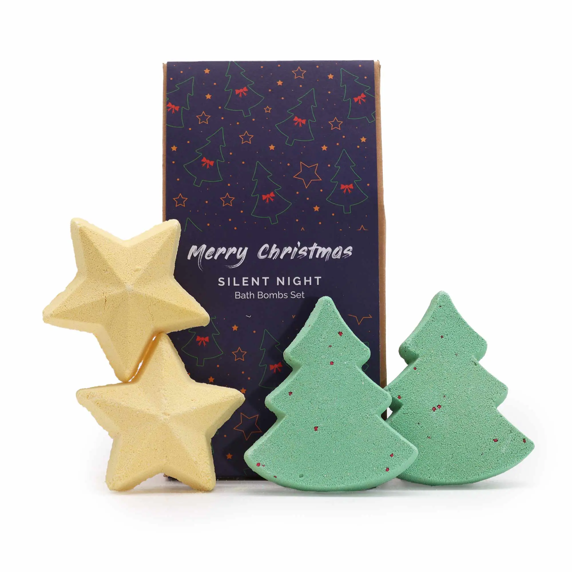 Boules de Bain Sapin de Noël & Étoiles (4Pcs)